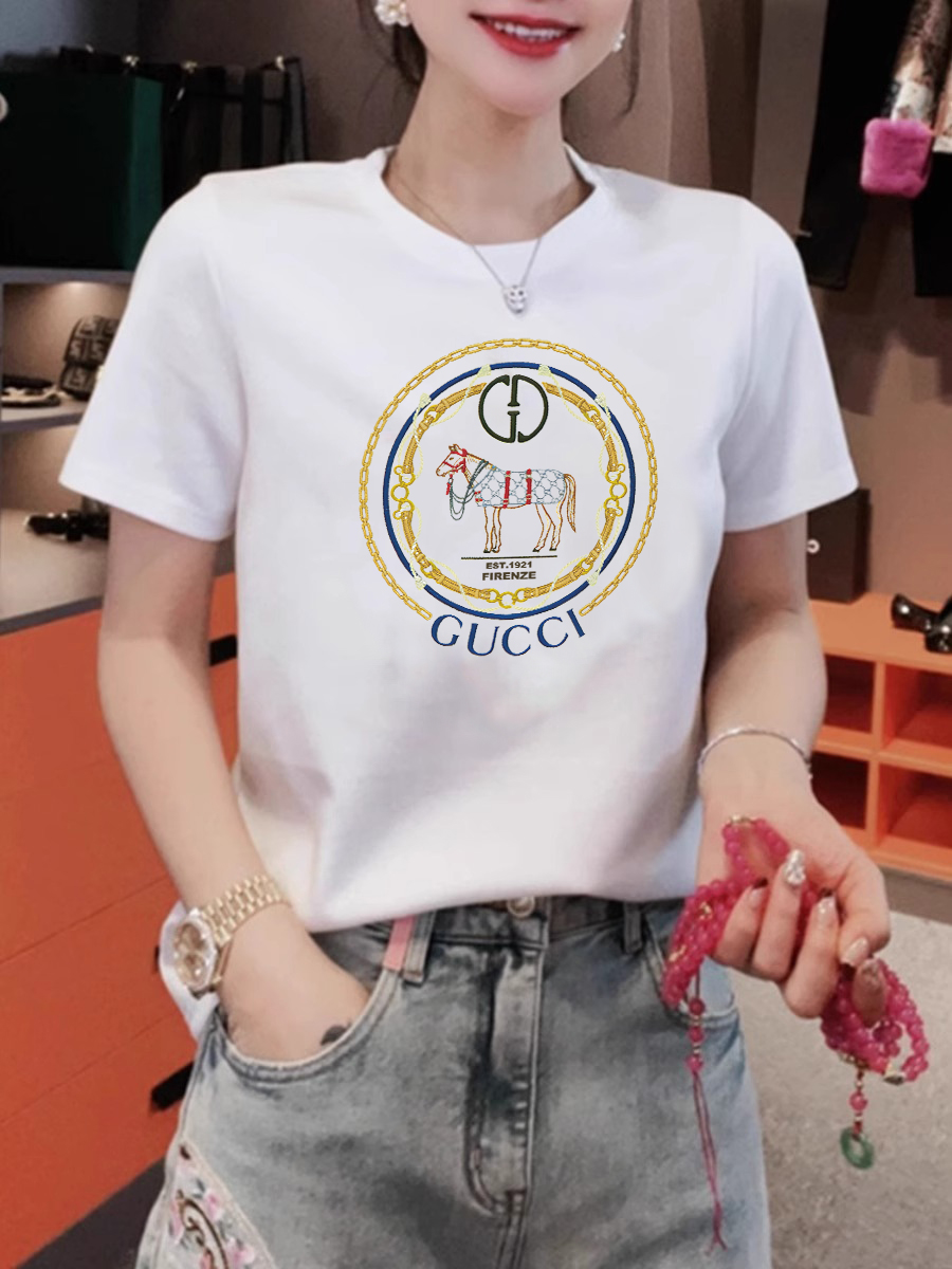 American Retro White Shoulder Short Sleeve T-Shirt 2025 New Arrival Summer Pure Cotton Stylish Slim Looking Fat Hiding Top Women