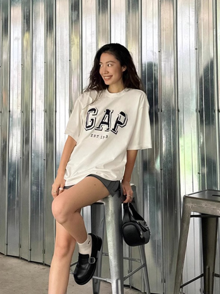 Korean Style Pure Cotton Trendy Short Sleeve T-Shirt Female Summer 2025 New Arrival Best Selling Loose Thin Looking Fashion Half Sleeve Print Tops