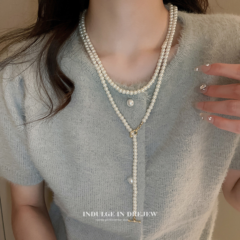 (Adjustable) Pearl Necklace for Women 2025 New Arrival Best Selling Accessible Luxury Fancy Sweater Chain Generous and Upscale