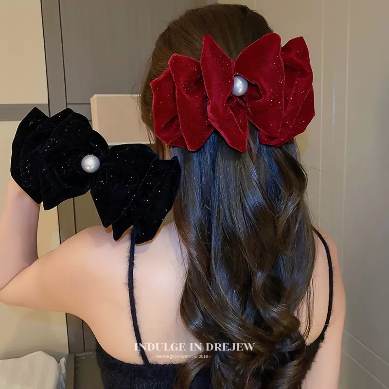 Stuffed Bows Hairpin Headdress Back Head Fancy Elegant Head Clip Female 2025 New Arrival Spring Clip Hair Accessory