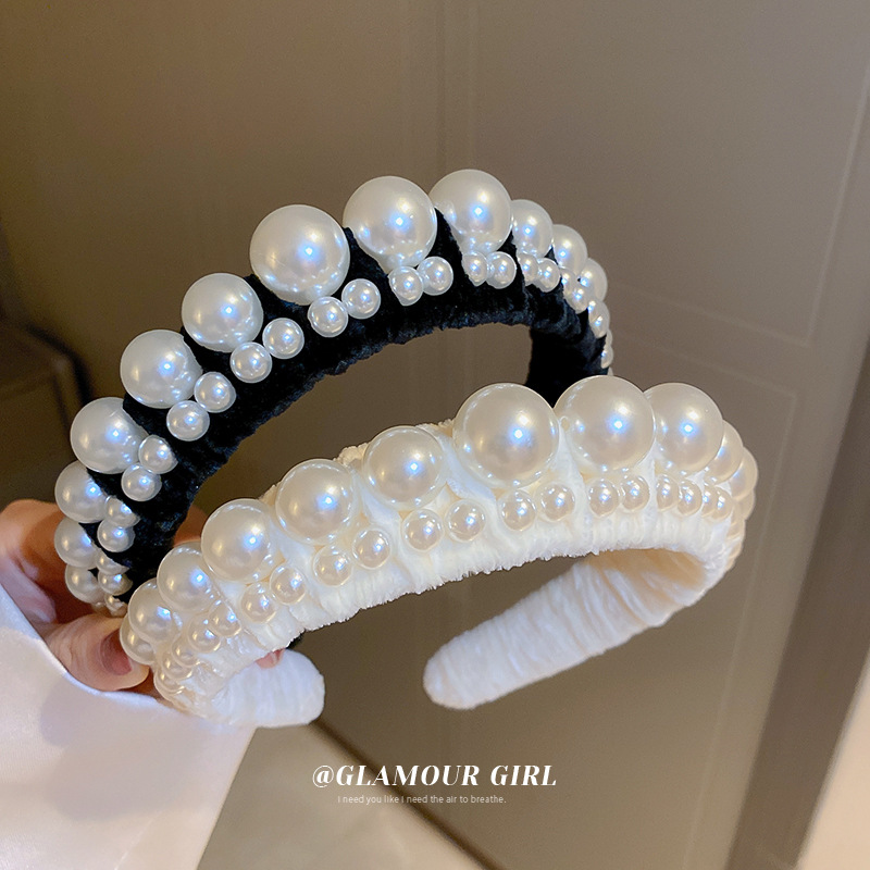 Pearl Headband High Skull Top Fancy Women's Wide Brim 2021 Internet Hot New Spring/Summer 2025 Hair Hoop Headband