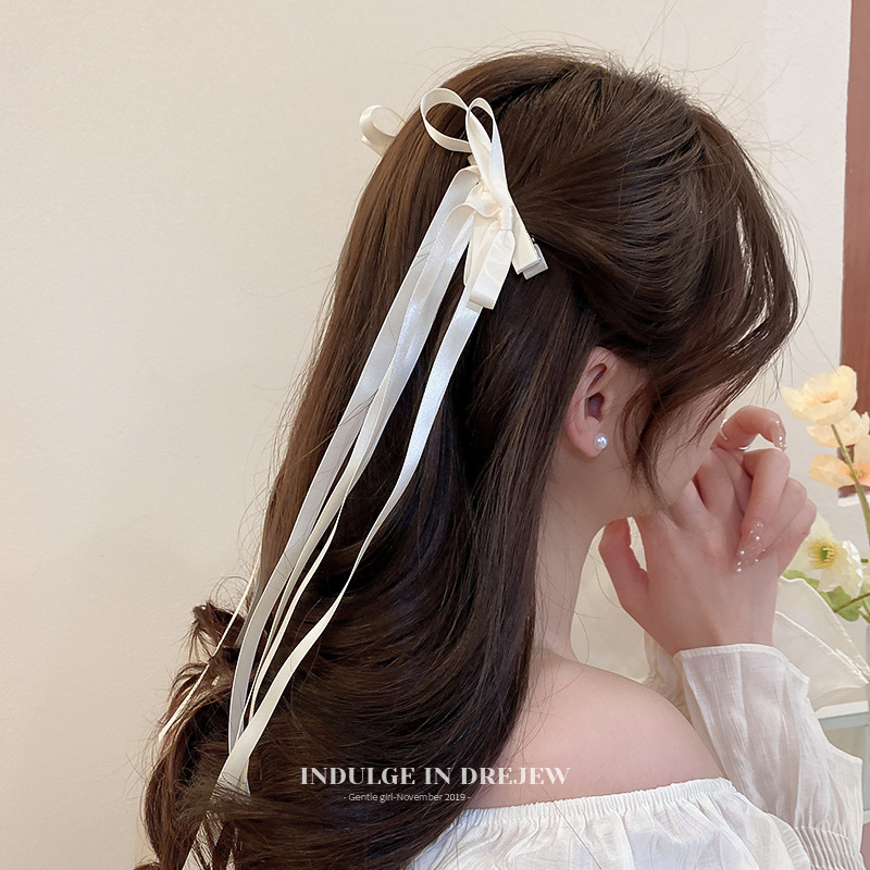Braided Hair Ribbon Bows Barrettes Side Clip Card Duckbill Clip Bang Clip Ribbon Hair Band Handy Gadget Fringed Headwear Female