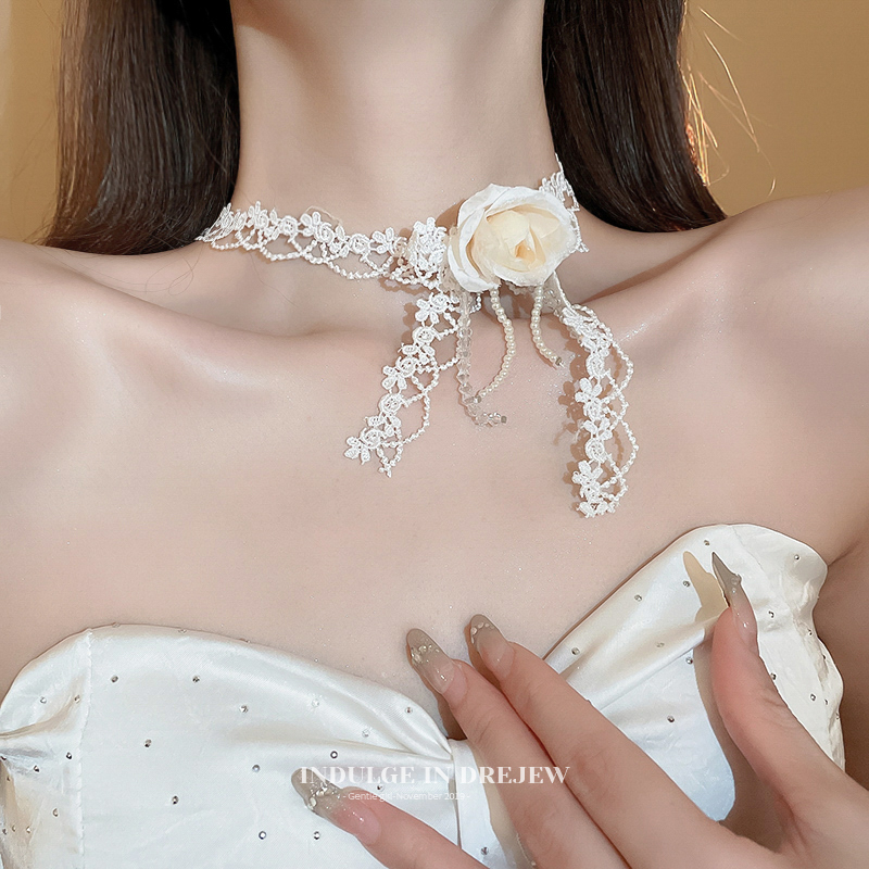 Super Fairy Flowers Pearl Necklace for Women 2025 New Arrival Best Selling Choker Collar Accessible Luxury Fancy Niche Style Necklace Summer