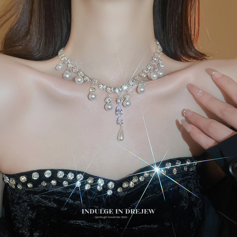 Super Shiny Women's Best Selling Exaggerated Evening Dress Pearl Necklace