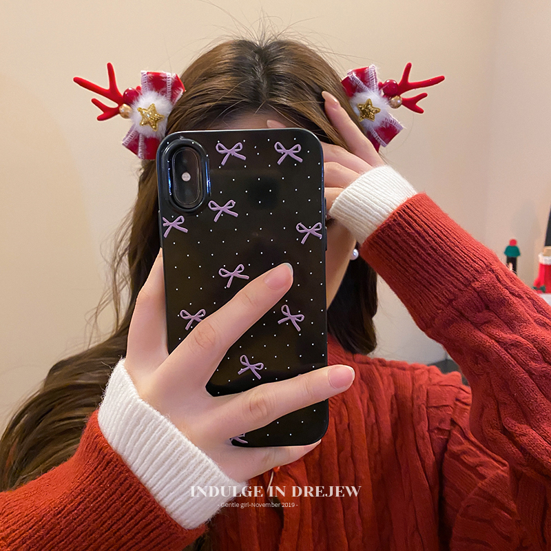 Christmas Elk Stuffed Barrettes Bow Hair Clip Duckbill Clip High Skull Top Red Bang Clip Side Clip Headdress