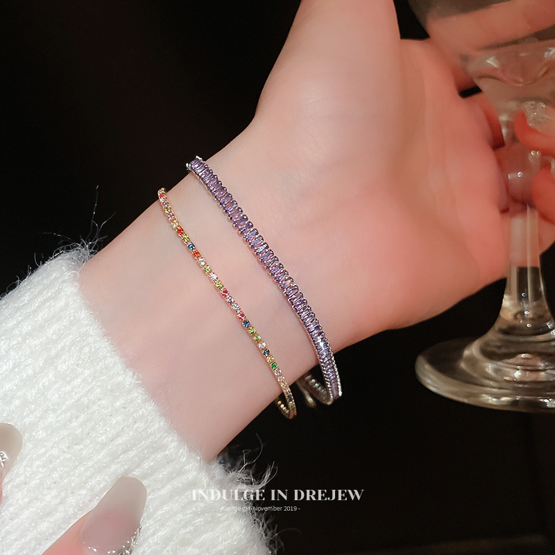 Minimalist Color Zircon Bracelet Fancy Light Luxury Minority Exquisite Girl 2025 New Arrival Best Selling Girlfriends Bracelet