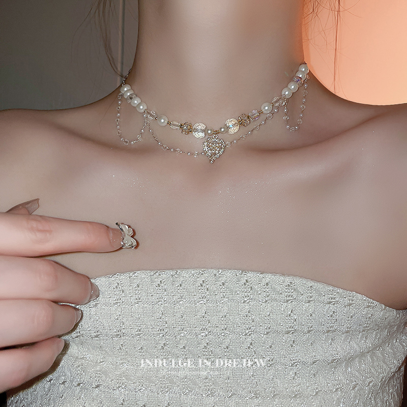 Love Pearl Necklace for Women Classy Stylish Niche Style Clavicle Chain 2025 New Arrival Top-Selling Product Fashion Necklace Accessories