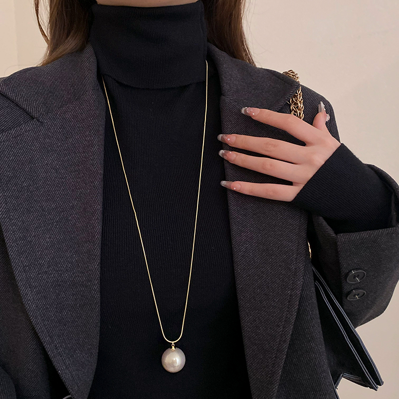 Exaggerated Large Pearl Necklace for Women 2025 New Arrival Best Selling Clavicle Chain Accessible Luxury Fancy Temperamental Minority Sweater Chain