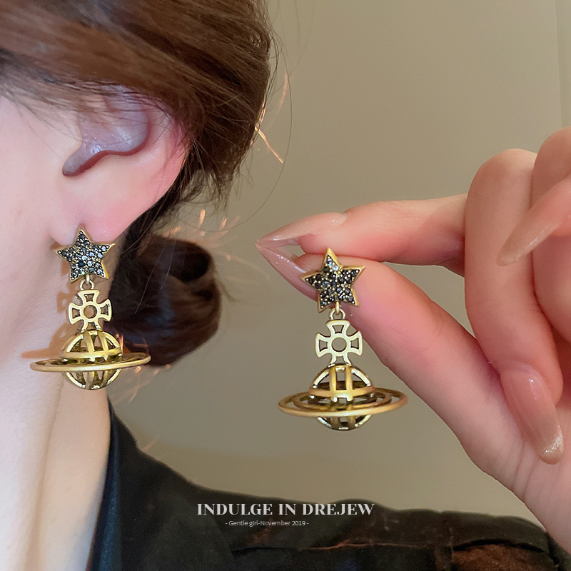 Xiempress Dowager Saturn Retro Style Stud Earrings Accessible Luxury Fancy Elegant Generous Earrings 2025 New Arrival Best Selling Earrings