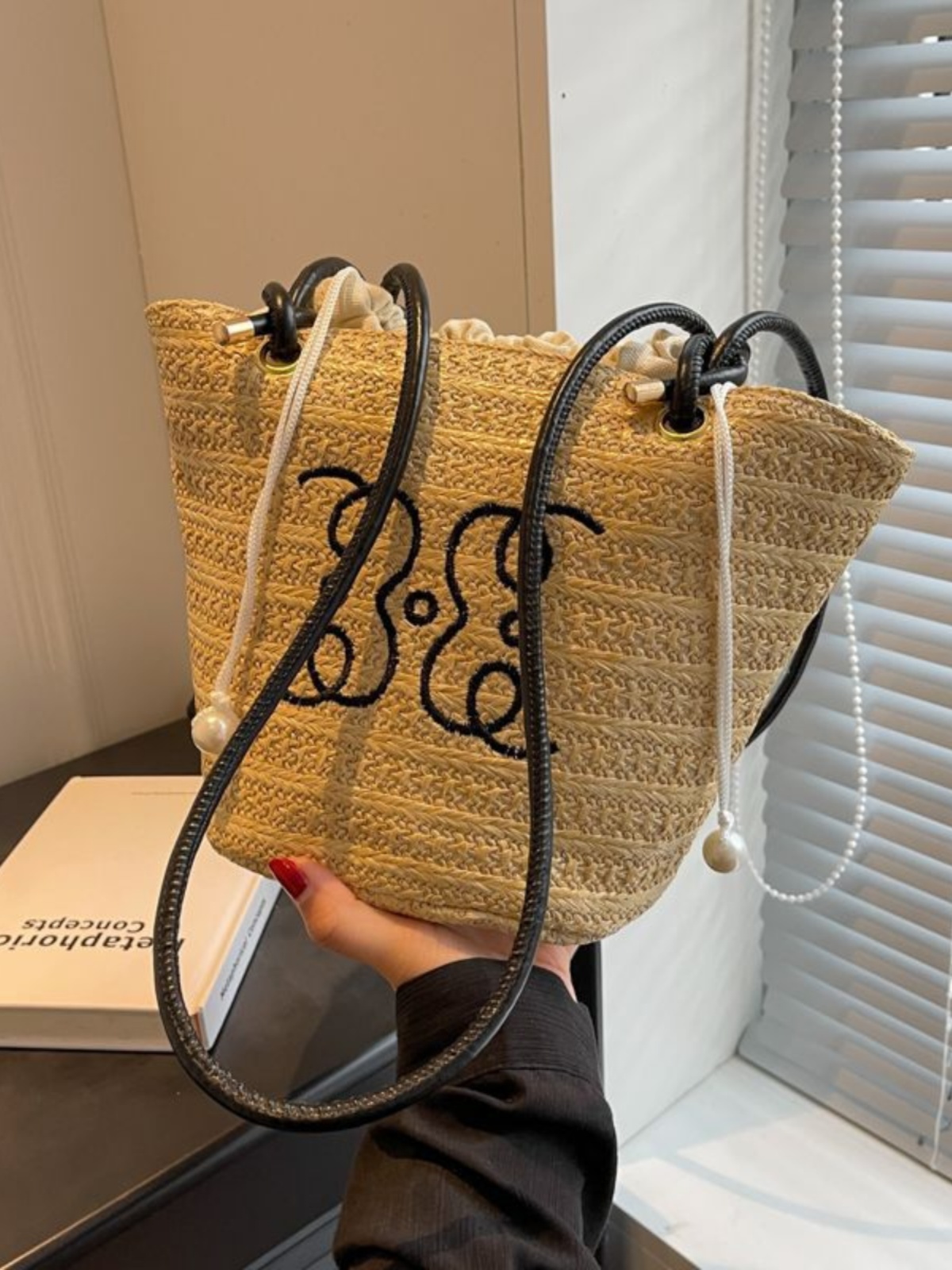 Woven Tote Bag Mori Style Straw Bag Female 2024 New Arrival Tide Stylish Good Texture Niche Style Underarm Bag Retro Universal