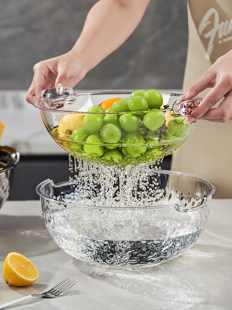 Corrugated Rice Draining Basket New Arrival Washing Basin Kitchen Living Room Coffee Table For Home Bowl Strainer Vegetable Basket Fruit Plate