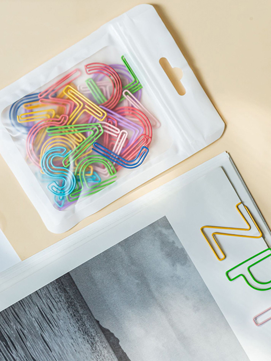 Letters Paper Clips Creative Office Mark Bookmark Student Cute Color English Test Paper Metal Safety Pin