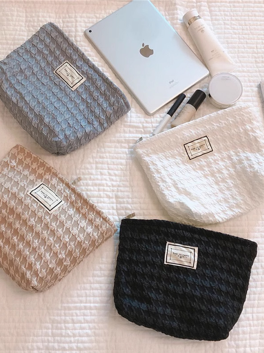 Color Corduroy Cosmetics Bag Cosmetic Bag Storage Elegant Simple Clutch Bag Student Large Capacity Niche Design