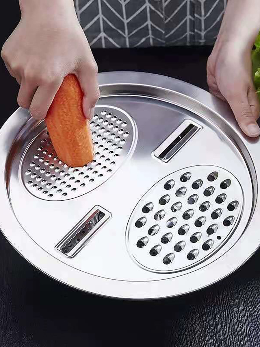 Kitchen Three-Piece Set Slicer Pots Stainless Steel Thickened Style Vegetable Multi-Functional Vegetable Cutting Shredding and Slicing Handy Gadget