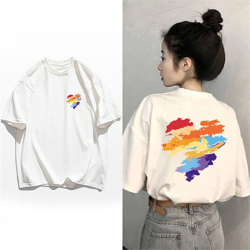 Plus Size Summer Men's and Women's Same Couple Wear 2024 New Arrival Pure Cotton Ins Super Hot Brand Short Sleeve T-Shirt Chic Tops