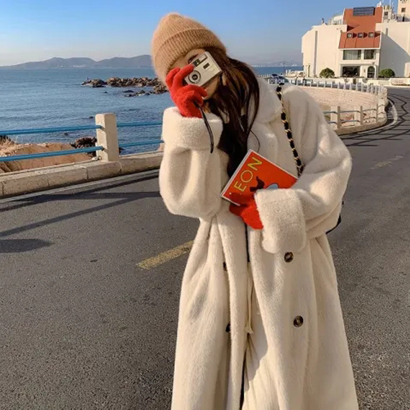 Furry Nylon Outerwear Women 2024 New Autumn and Winter Thickened Long Imitation Mink Cashmere Loose Slimming Environmentally Friendly Furry Coat