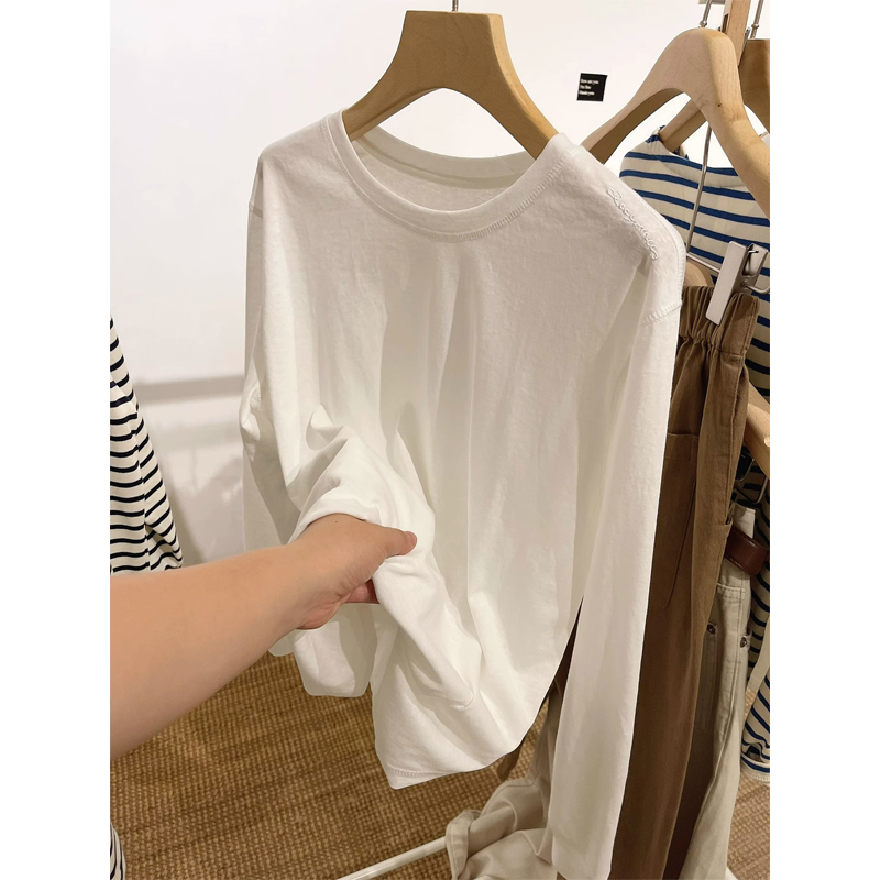 Extra Large Size 150.00kg Chubby Girl Fancy Snowflake Cotton Bottoming Shirt Women's Loose Long Sleeves Sun Protective Blouse T-shirt Tops Fashion