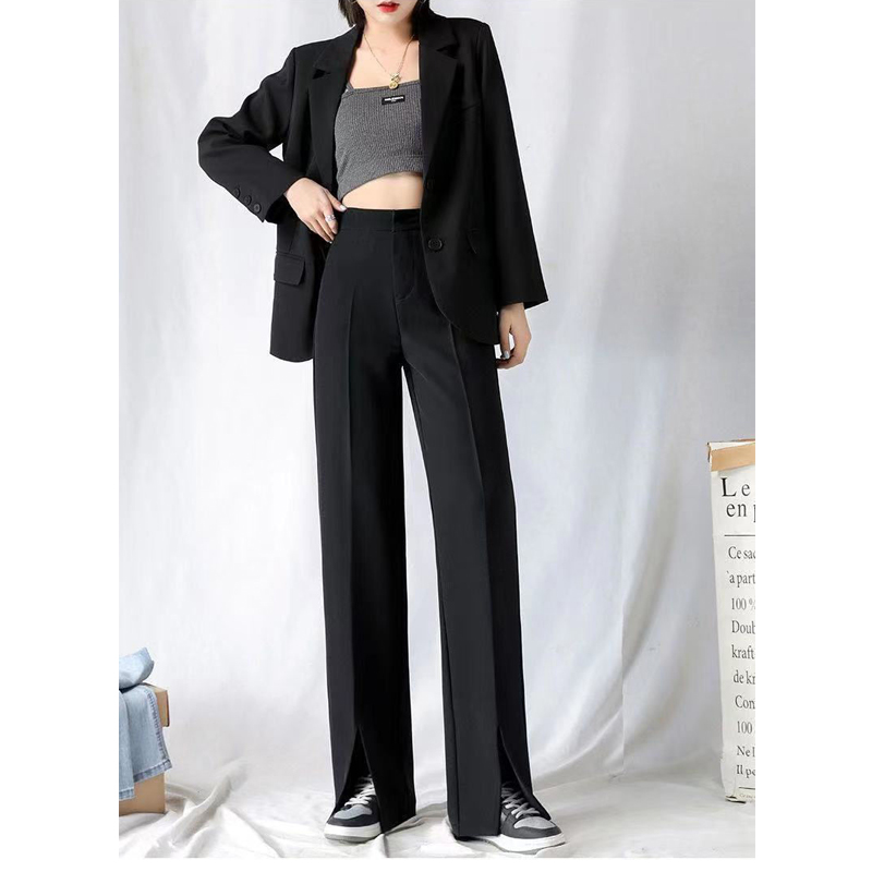 over Plus Size 150.00kg Loose Pants Women's Spring & Fall plus Size Casual Pants 100.00kg Plus Size Ladies for Thick Legs Figure Flattering Split Pants