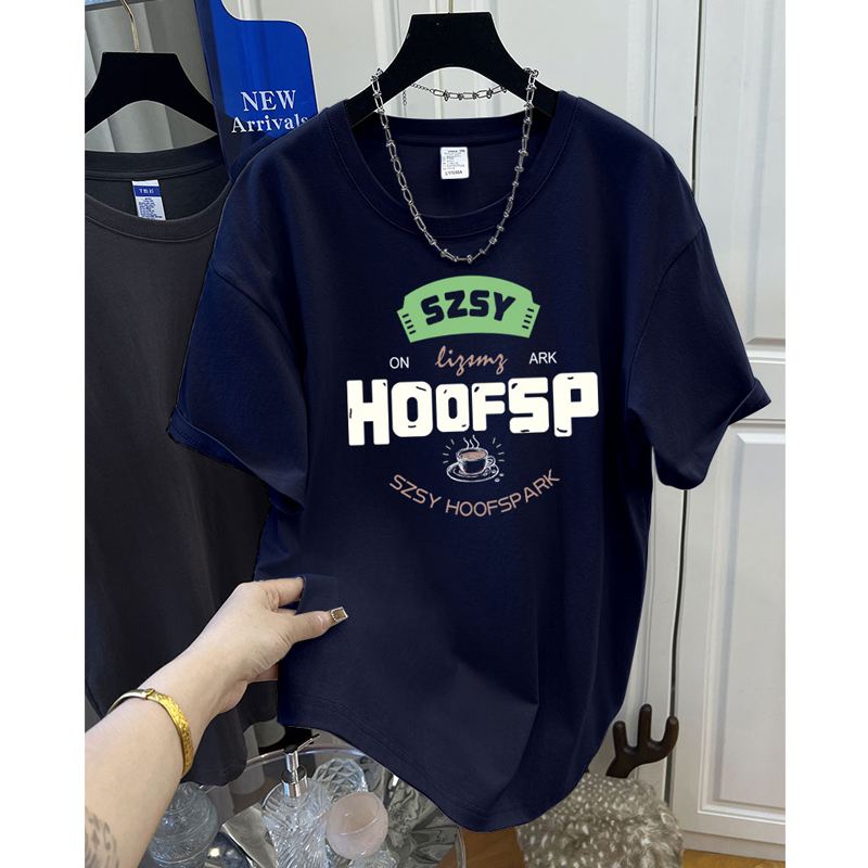 European Goods Summer Couple Short Sleeve T-Shirt Men and Women 2024 New Arrival Plus Size Ladies Plus Size 1.00 Kg-150.00 kg Slim Looking Tops Ins Fashion