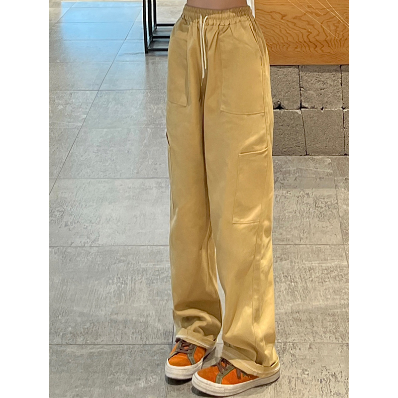 Plus Size Pure Cotton Casual Pants Children's Straight-leg Draping Effect Loose Slimming Slim Fit Loose Pants Sports Cargo Pants Fashion