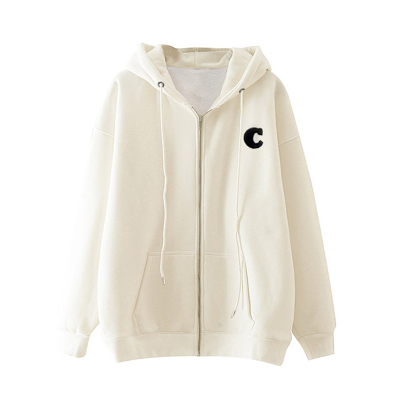 Plus Size Ladies plus Size Fleece-Lined Thicker 2024 Fall and Winter New Arrival Hooded Zipper Sweatshirt Female K-style Loose Ins Fashion Outwear