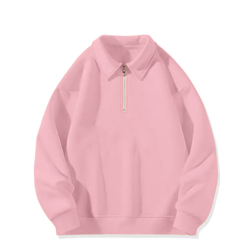 Polo Collar Half Zipper Sweatshirt Women's Fleece-lined Thickened Autumn and Winter Stylish Niche New Style Thin Long Sleeves Tops Fashion