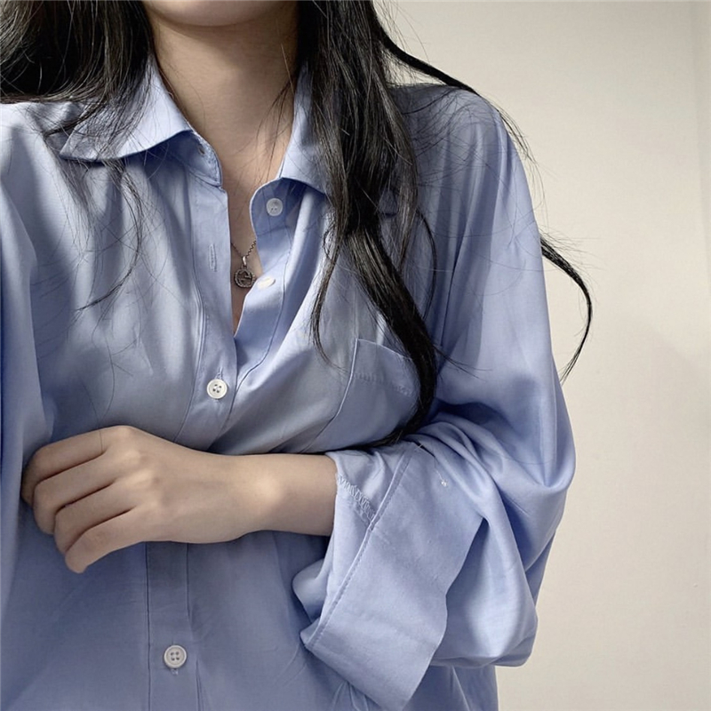 Hong Kong Style Thin Type Sunscreen Shirt Coat New Arrival Summer Drape Plus Size Mid Length Long Length Long Sleeves Tops Loose Shirt for Women