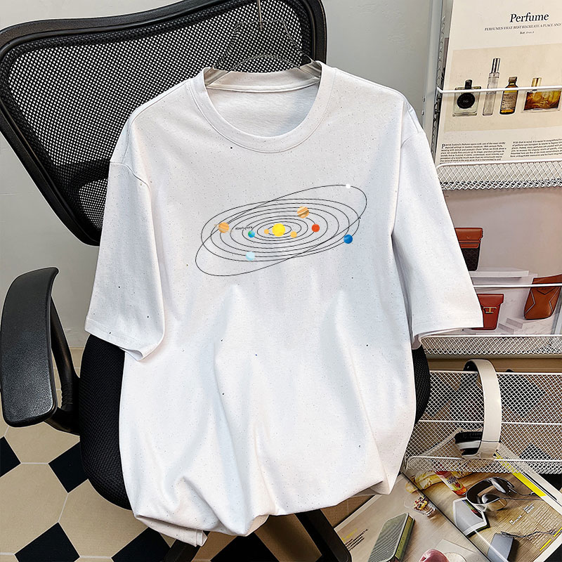 American Retro Letters T-Shirt Female Summer Cotton Short Sleeve Oversize Loose Slim Looking Niche Style Design Blouse