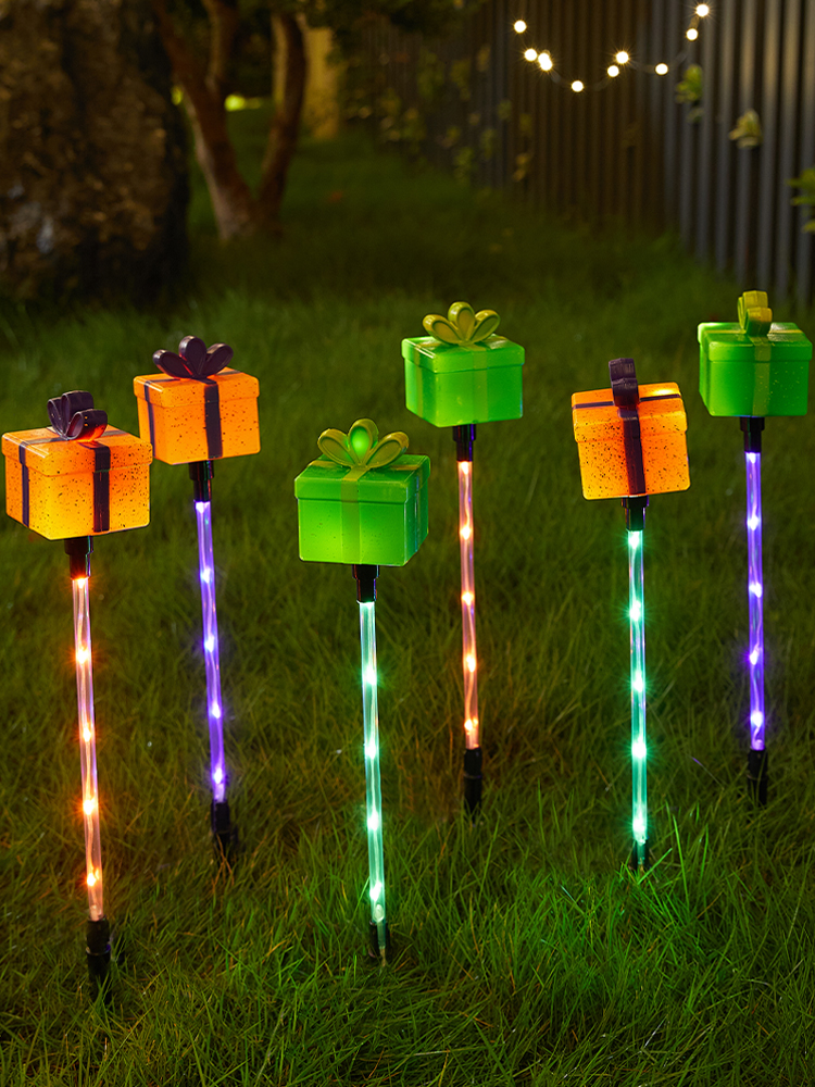 2024 Solar Christmas Decorations Christmas Deer Outdoor Atmosphere Ground Lamp Garden Courtyard Luminous Lighting Chain
