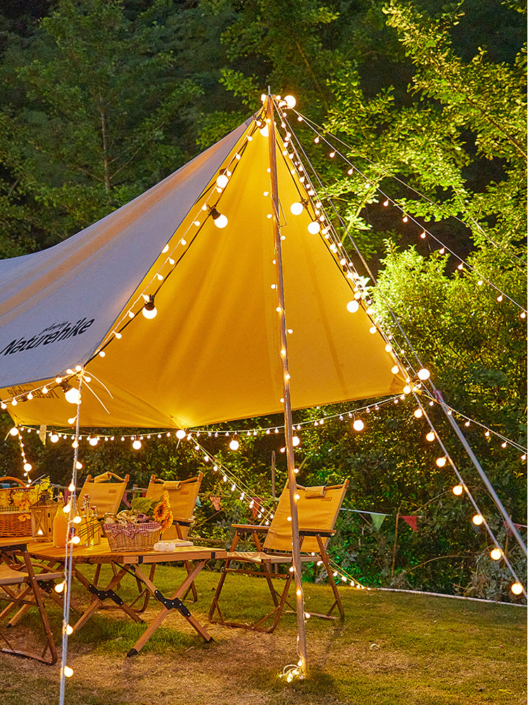 Outdoor Lighting Camping Ambience Light Camping USB Stall Decorations Arrangement Canopy Lighting Chain Tent Light Strip LED Colored Lamp