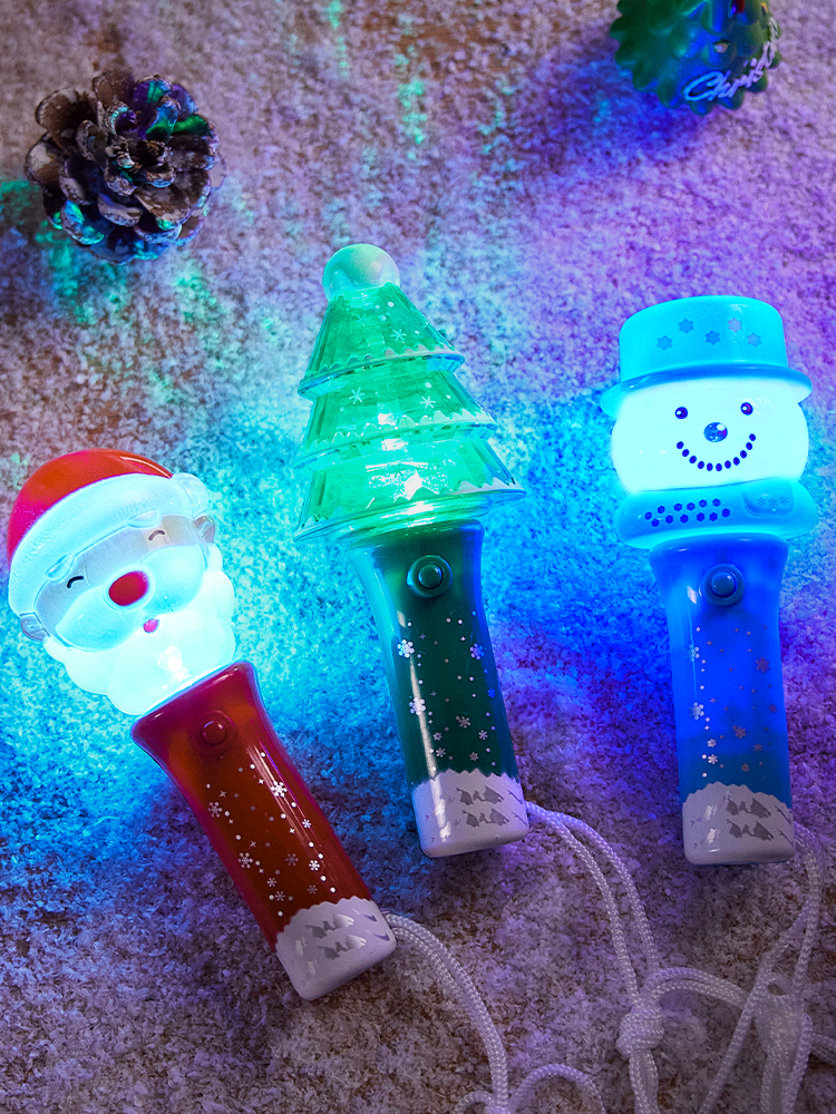Christmas Kids Toy Santa Claus Glow Stick Small Gift Light-Emitting Decorations Scene Layout Gift Props