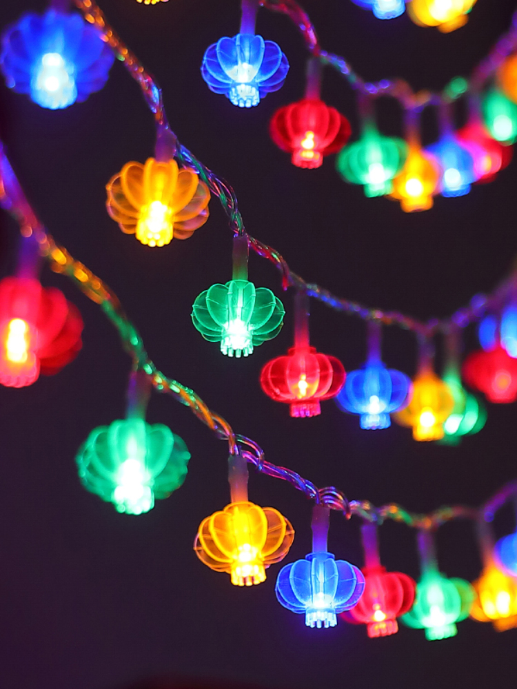 2025 Snake Year New Arrival Small Bell Pepper Colored Lights String Luminous Led Decorative Lights Indoor Balcony New Year Celebration Atmosphere