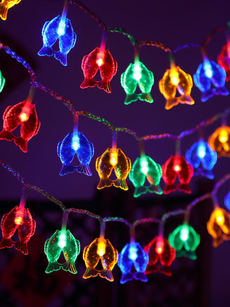 Small Colored Lights Flashing Light String Light Sky Star Lights New Year Decorative Lights Rural Yard Scene Layout Luminous Hanging Lights