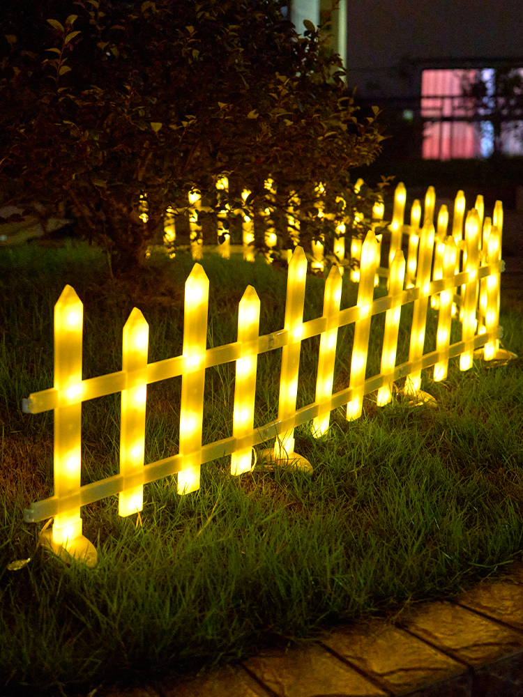 Lawn Garden Lamp Fence Outdoor Garden Fence Decorative Fence Solar Modeling Lamp Waterproof with Light Railing