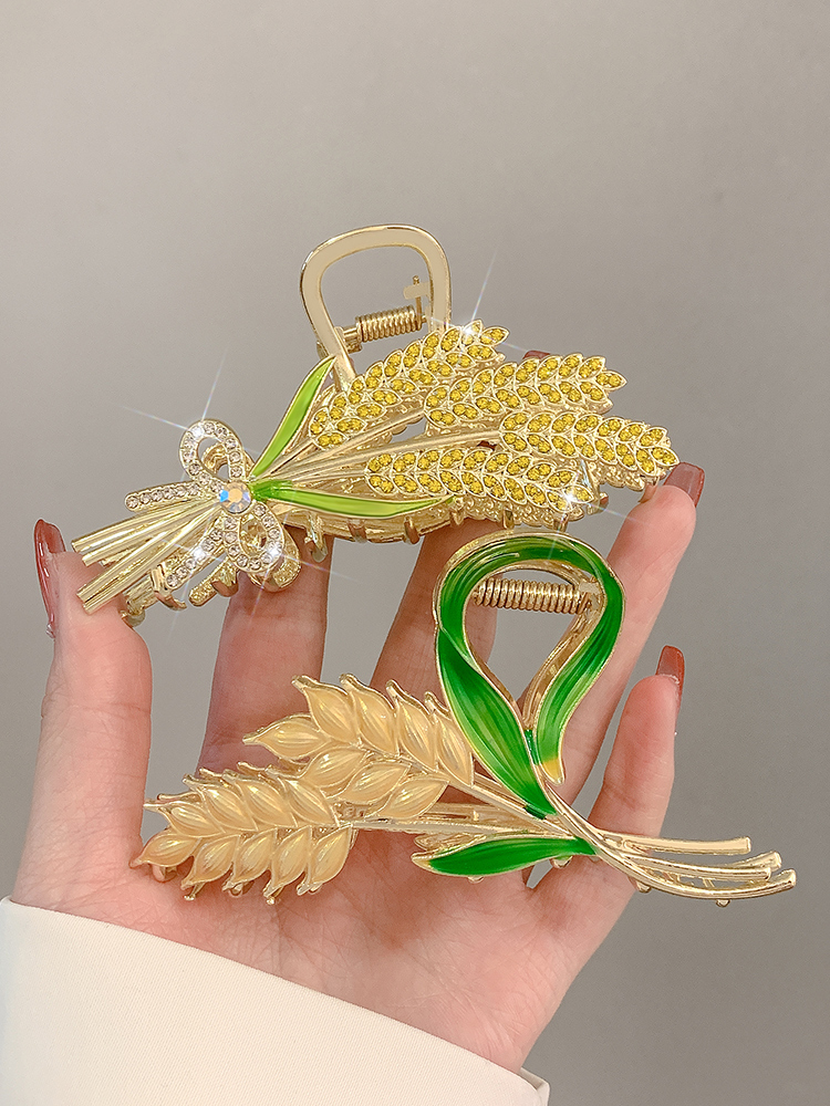 Wheat Grip Classy Elegant Hair Clip Female Back Head Hairpin Large Hair Volume Multi-Updo Shark Clip Hairware