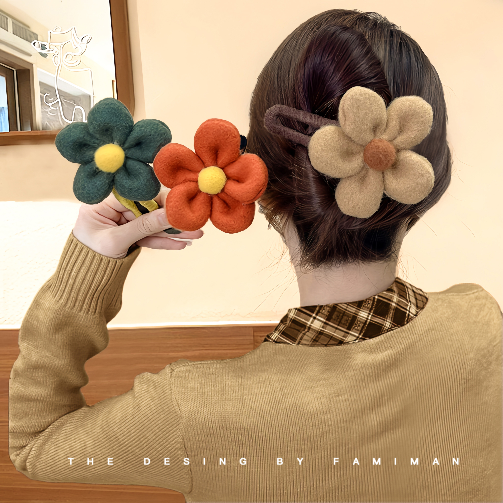Fall and Winter Maillard Flower Duckbilled Hair Clip Female 2024 New Arrival Back Head Updo Hair Claw Hairpin Clip Headdress