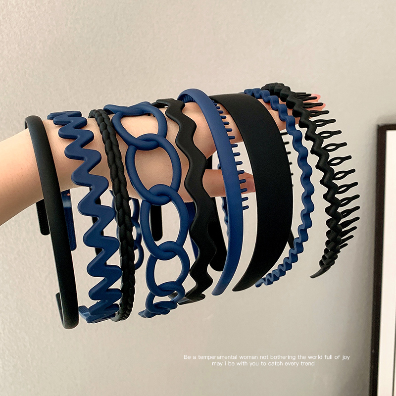 Black Face Wash Hair Bands Women's Non-Slip Toothed Hair Pressing Hairpin Bangs Broken Hair Headband Makeup Special Hair Tie Headdress