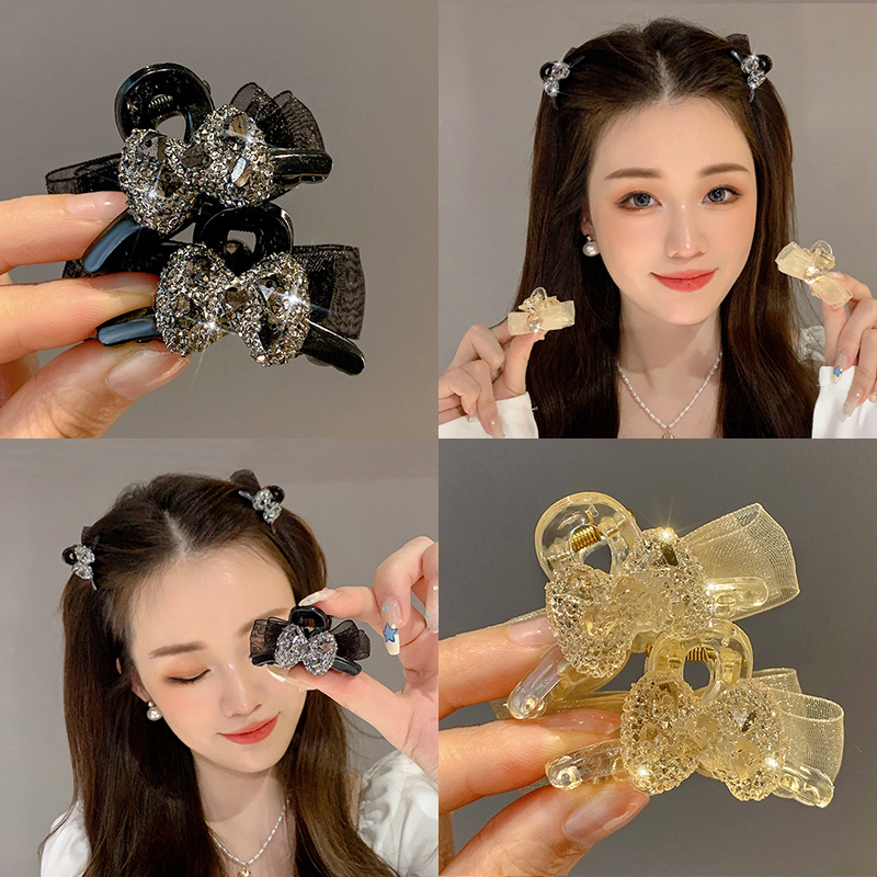 Princess Hairstyle Double-Sided Mesh Bow Barrettes Girls Forehead Side Broken Hair Bangs Small Hair Grabbing Clip Hair Clip Headdress