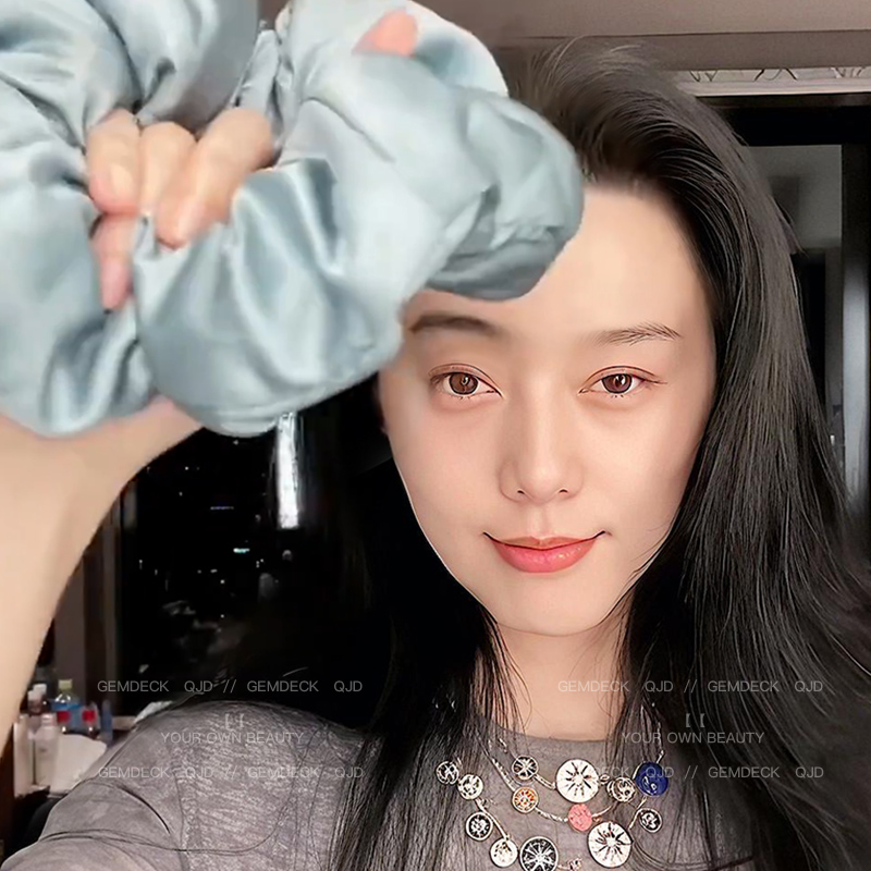 Same Style as Fan Bingbing Large Intestine Hair Band Female Sleep Satin Head Rope Fancy Pillow Hair Rope Rubber Band Hair Accessories
