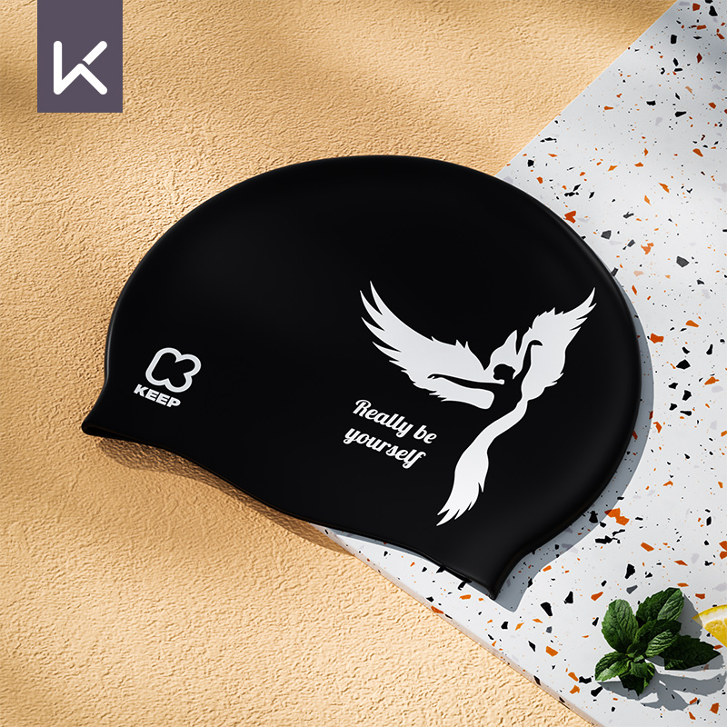 Keep Swimming Cap 2025 New Arrival Women's Not-Too-Tight Swimming Cap Men's Swimming Cap Professional Plaid Fashion Printed Swimming Cap