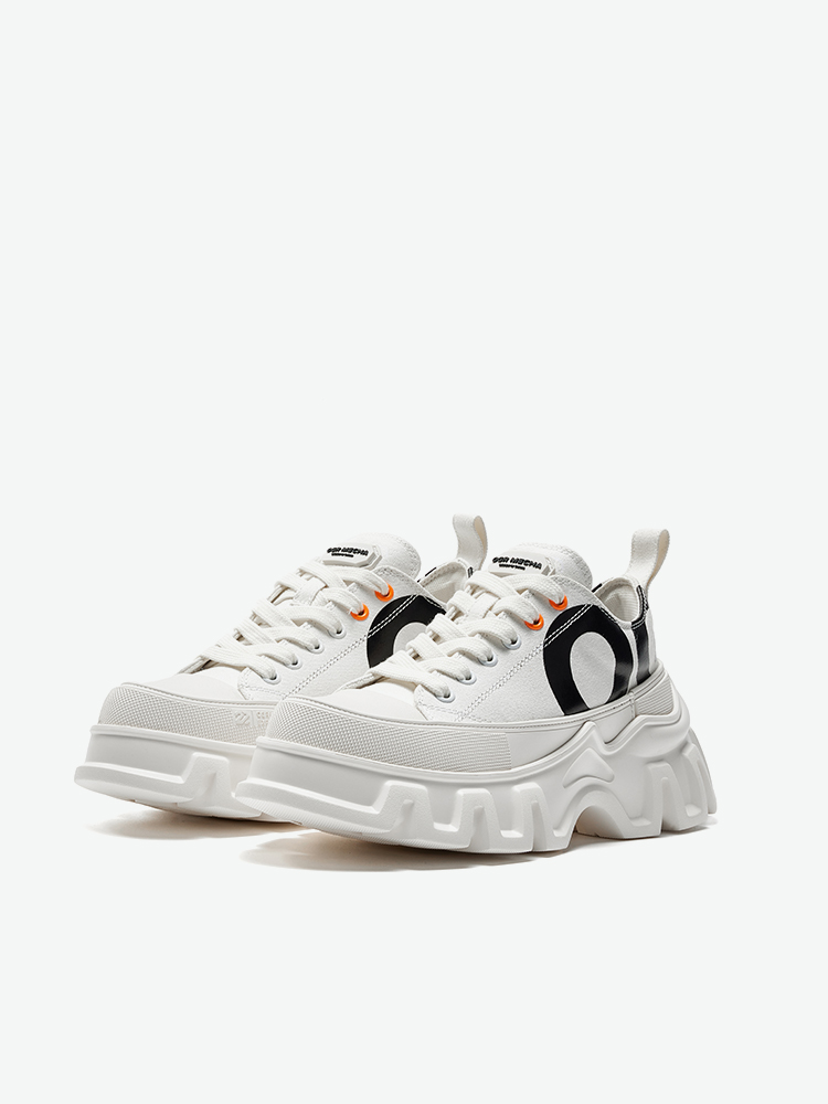 OGR Canvas Shoes Men's Thick Sole Low Ankle Casual Shoes Print Logo Women's Shoes Height Increasing