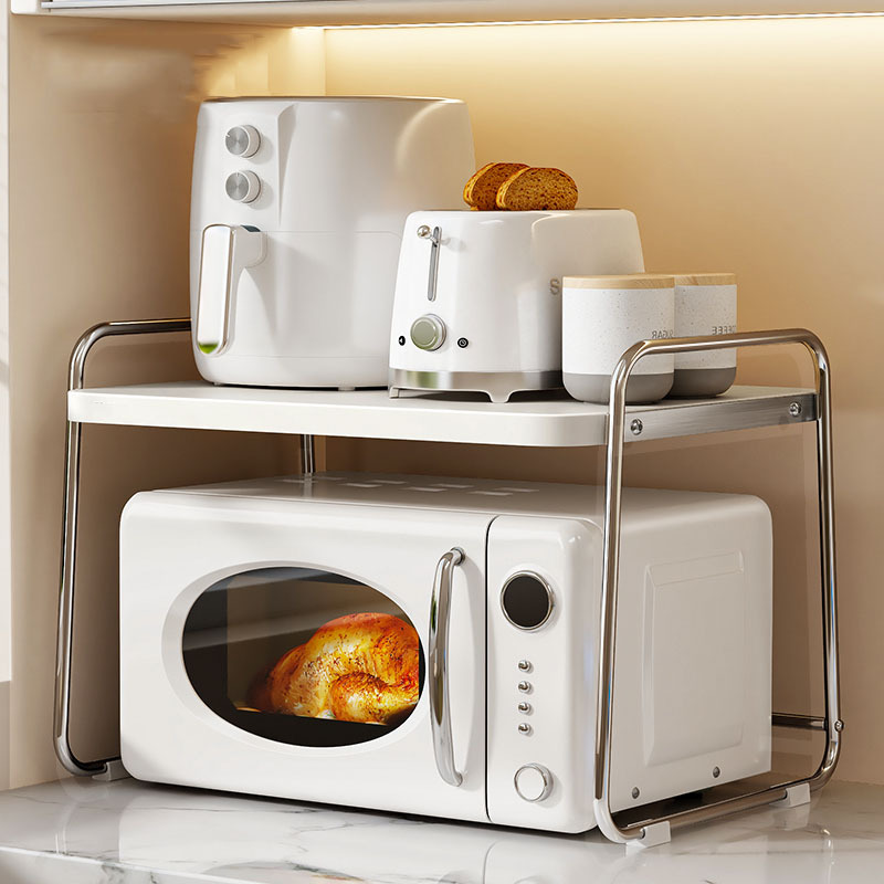 Stainless Steel Microwave Storage Rack Kitchen Appliances Countertop Oven Electric Rice Cooker Pull-out Storage Rack Dedicated Rack