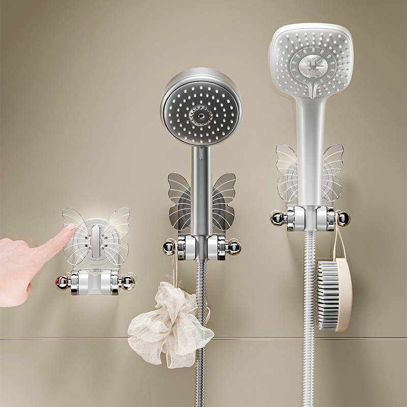 Aijiada Suction Cup Shower Bracket Wall-Mounted Punch-Free Shower Stand Shower Nozzle Hook Adjustable Holder