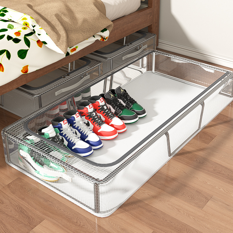 Transparent Shoes Storage Box Shoe Box Foldable Space-Saving Handy Gadget Home Bed Bottom Shoe Rack Dustproof Thickened Storage Box