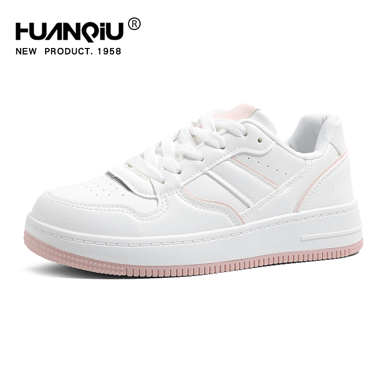 Huanqiu White Shoes Women's 2024 New Arrival Winter All-Matching Casual Shoes Women's INS Special-Interest Design Thick Sole Board Shoes