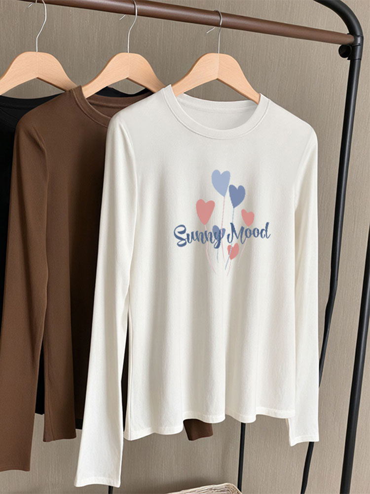 White Bottoming Shirt for Women 2025 Spring & Fall New Arrival Pure Cotton Shoulder T-shirt Long Sleeve Loose round Neck Suit Inner Wear Blouse