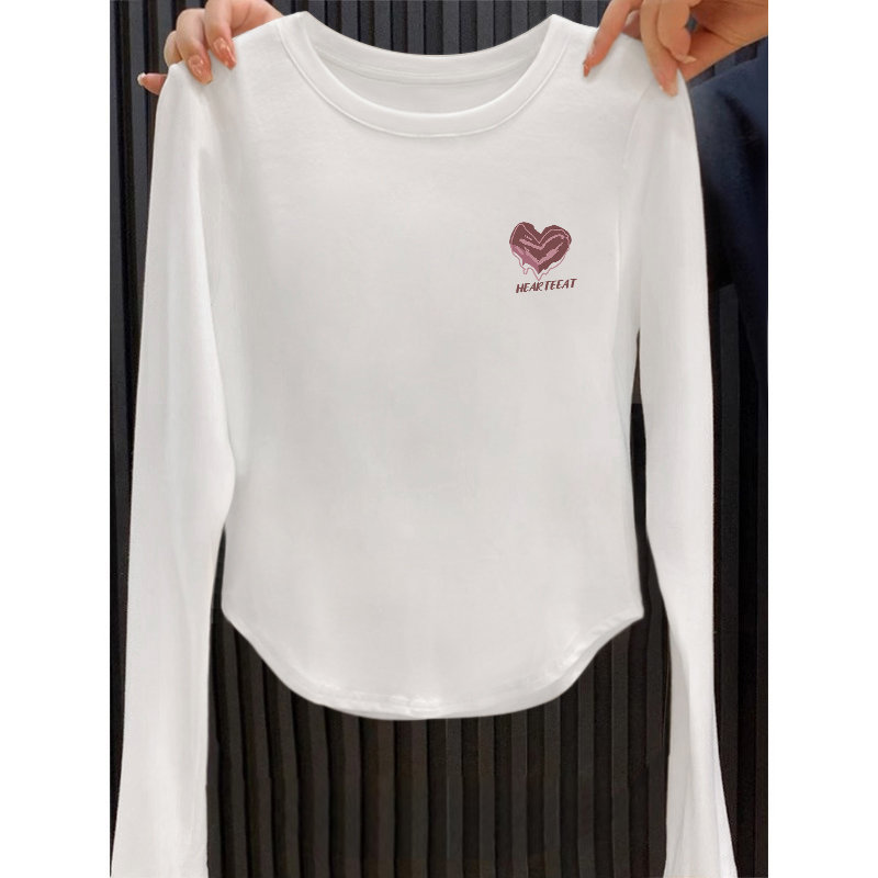 2025 New Arrival Spring & Fall Shoulder Long Sleeves T-Shirt Women's Base Shirt Inner Match Thin Pure Cotton Western Style Youthful-Looking Loose Tops