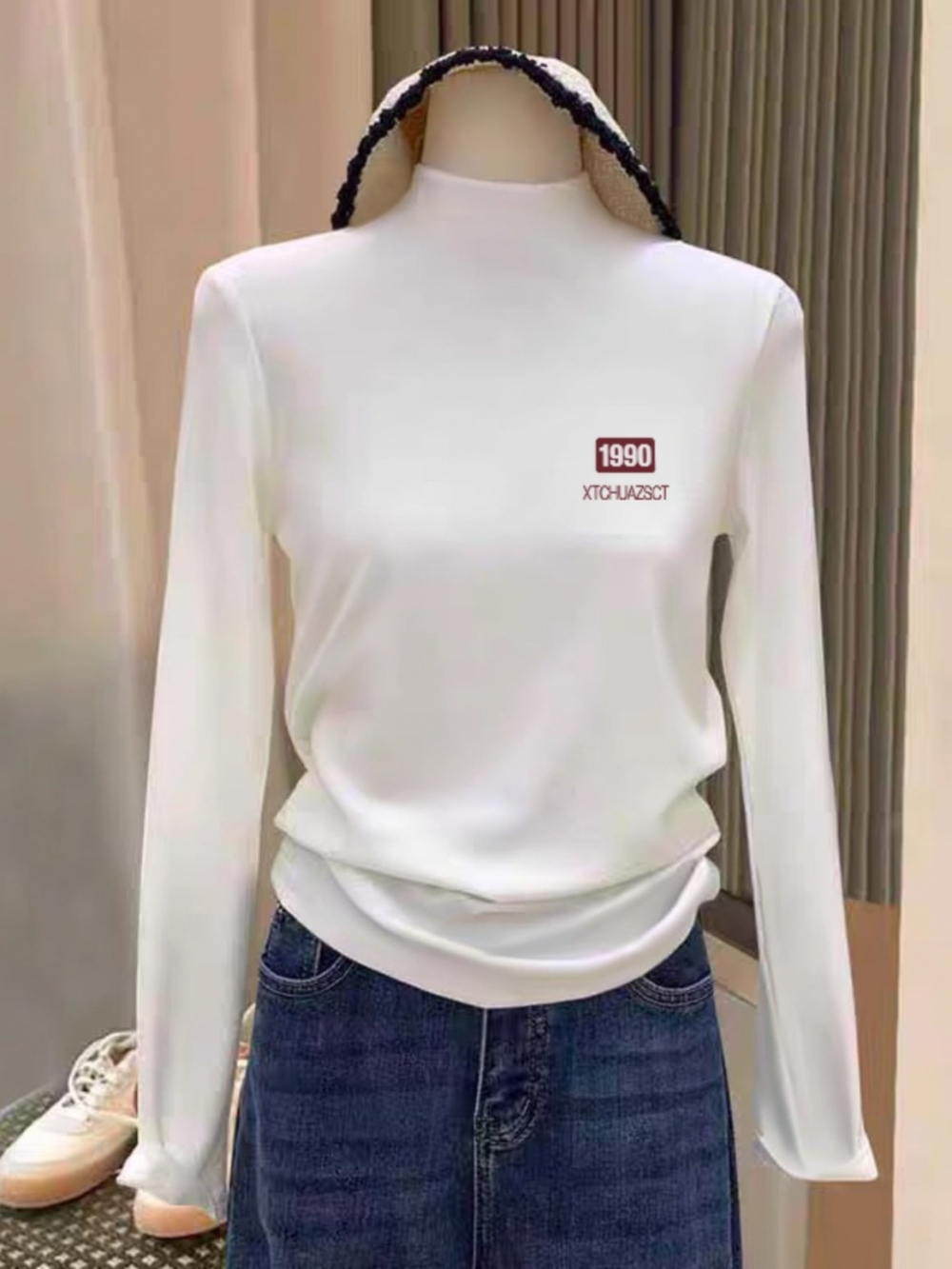 European Goods Dralon Bottoming Shirt for Women Fall and Winter 2025 New Warm Half-High Collar Long Sleeves Niche Style Outwear Inner Wear Blouse Tide