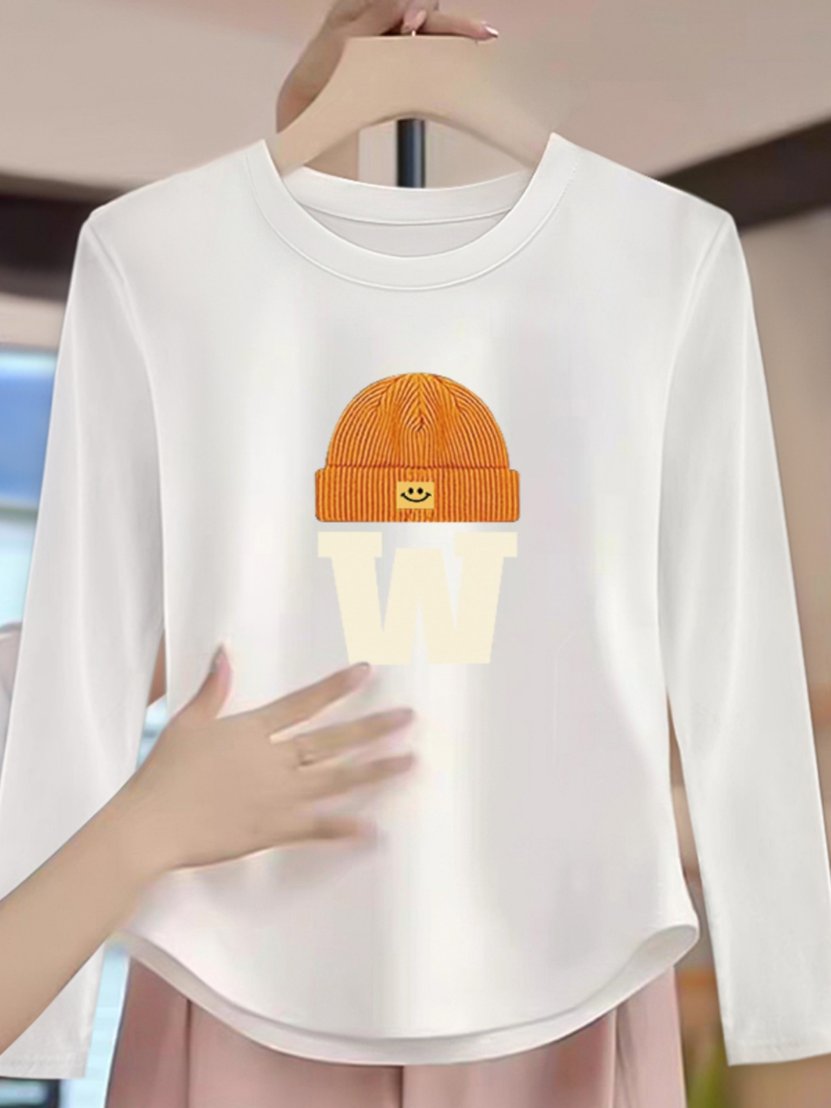 Women's Shoulder T-shirt with 13 Lines Women's Long Sleeve 2025 Autumn New Arrival Silm Slim Looking Bottoming Shirt Short Tops