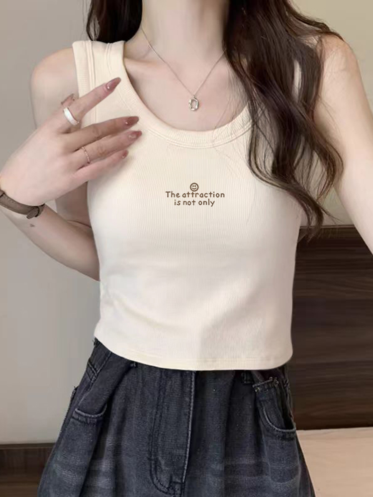 Wide Shoulder Strap Pure Cotton Vest Women's Inner Wear Summer 2025 New Arrival Women's White I-Shaped Outwear Bottoming Tops Tide